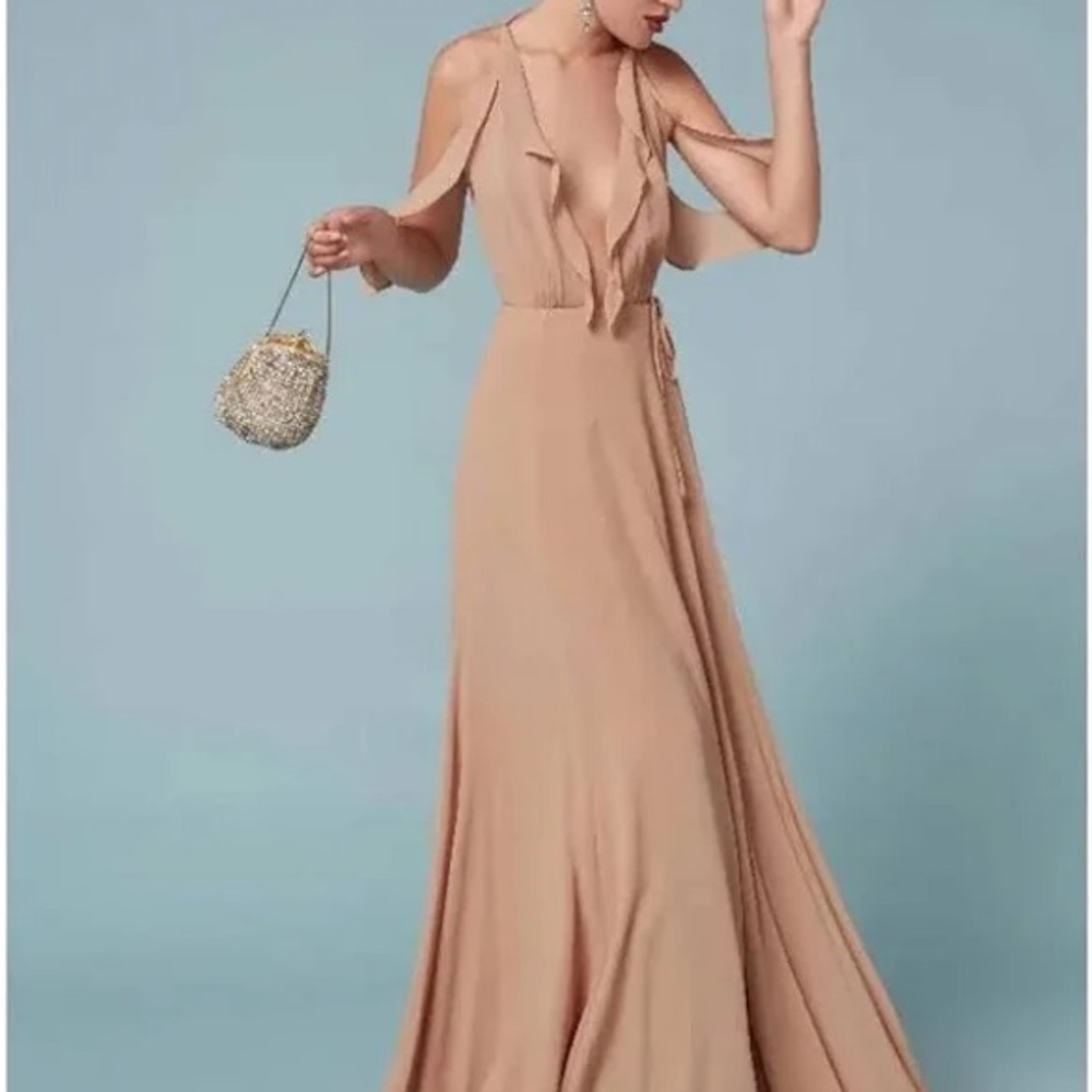 Reformation Beige/Tan Maxi Wrap Dress
